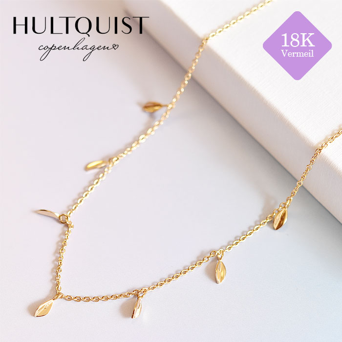 yēׁzHULTQUIST copenhagen tgNCXg Ryn[Q [t t `[ S[h lbNX Vermal o[C 18dグ Leaf Necklace (Gold)