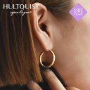 【待望の最新作】≪HULTQUIST copenhagen≫ フルトクイスト コペンハーゲン ハンマード フープ ピアス ミディアム ゴールド Vermal バーメイル 18金仕上げ City Hoops (Gold) レディース ギフト