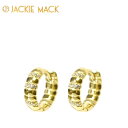 ≪Jackie Mack≫ ジャッキーマック キュービックジルコニア 小ぶり 小さめ 中折れ フープ ピアス 幅広 ワイド ゴールド 18金コーティング仕上げ Mystic Huggies Earrings (Gold) レディース ギフト ラッピング