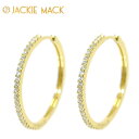 【待望の最新作】≪Jackie Mack≫ ジャッキー マック キュービックジルコニア 21mm 華奢 中折れ フープ ピアス ゴールド 18金コーティング仕上げ (Gold) レディース ギフト ラッピング