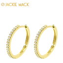 【待望の最新作】≪Jackie Mack≫ ジャッキー マック キュービックジルコニア 18mm 華奢 フープ ピアス ゴールド 18金コーティング仕上げ (Gold) レディース ギフト ラッピング