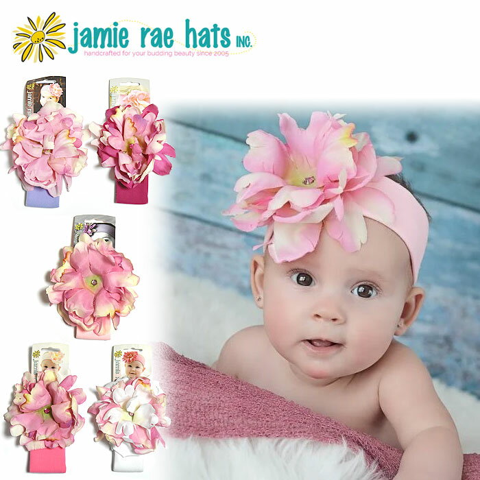 楽天ZUTTOHOLIC【楽天スーパーセール 30％OFF】≪Jamie Rae Hats≫ ジェイミーレイハッツ 全5色 花 フラワー ヘアバンド ヘッドバンド 頭飾り 赤ちゃん ベビー 子供 キッズ 出産祝い ギフト 女の子 ニューボーンフォト SNS映え