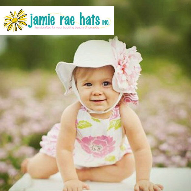 ≪Jamie Rae Hats≫ ジェイミー レイ ハッツ UVカット加工 ピンク 花 フラワー 子供 帽子 ハット ホワイト 白 3ヶ月/6ヶ月/1歳/1歳6ヶ月