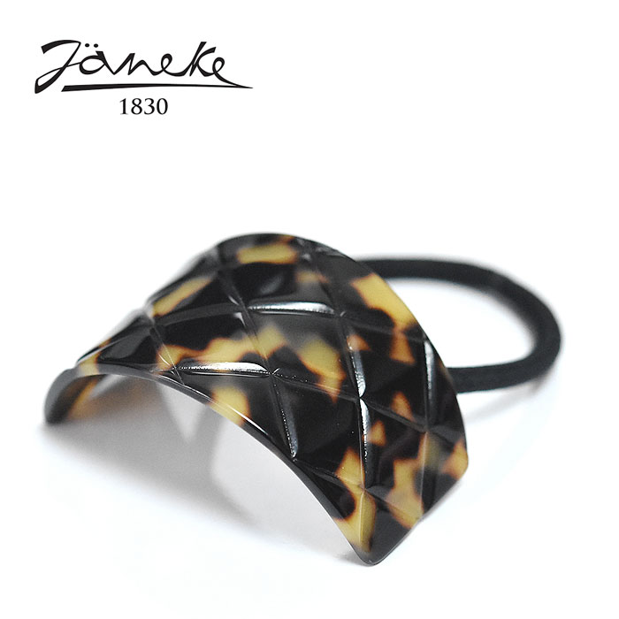 ≪Janeke≫ ヤネケキルティング型 べっ甲 ブラウン ベージュ ラウンド プレート ヘアゴム (Tortoise)レディース ギフト ラッピング