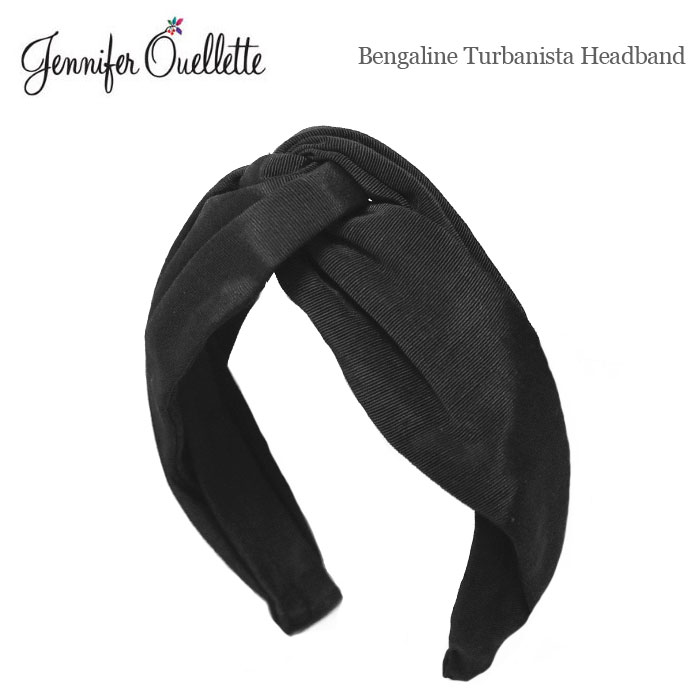 【再入荷】≪Jennifer Ouellette≫ ジェニファーオーレット ブラック 黒 太い 極太 ターバン カチューシャ ヘアバンド Bengaline Turbanista HeadBand (Black) レディース ギフト ラッピング