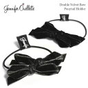 【待望の最新作】≪Jennifer Ouellette≫ ジェニファー オーレット 全2色 ベルベット ベロア 別珍 ダブル リボン ヘアゴム ブラック 黒 グ...