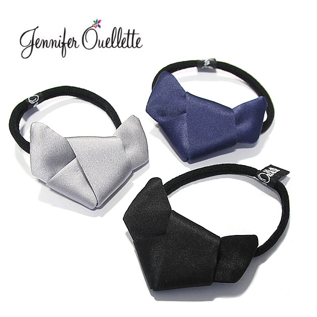 【全品10％OFF】≪Jennifer Ouellette≫ ジェニファー・オーレット全3色　サテン素材 三角 トライアングル リボン ヘアゴム Bow with Pony Hair Band【レディース】【楽ギフ_包装】