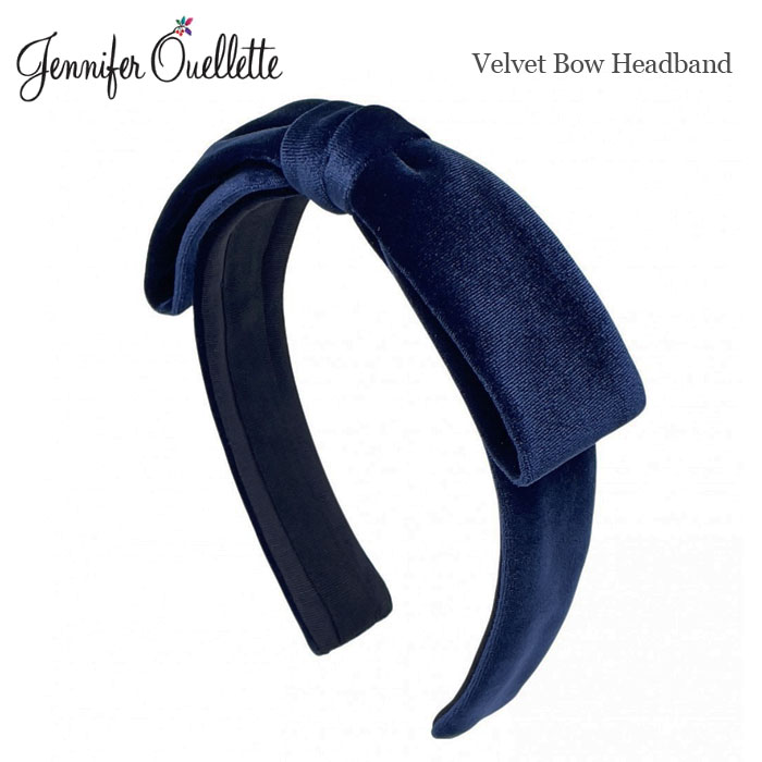 ˾κǿۢJennifer Ouellette ˥եå ͥӡ  ٥٥å  ٥ Ǻ 礭 ܥ 塼 إХ إåɥɥ쥹 Velvet Bow Headband (Navy) ǥ ե