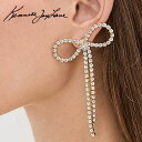 【待望の最新作】≪Kenneth Jay Lane≫ ケネス ジェイ レーン クリスタル ロング リボン スタッズ ピアス Crystal Ribon Earrings (Gold) レディース ギフト ラッピング
