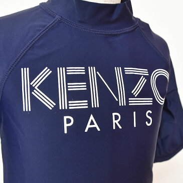 【4歳/5歳/6歳/7歳】【楽天スーパーセール 60％OFF】≪KENZO≫ ケンゾー水着 ロゴプリント 長袖 ラッシュガード UVカット ネイビー トップスLogo Print Rush Guard (Navy)キッズ/男の子/子供