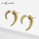 【再入荷】≪LILI CLASPE≫ リリクラスプ ホーン スタッズ ピアス バックキャッチ 個性的 おしゃれ デザイン ゴールド 14金仕上げ SMOOTH TUSK Earrings (Gold) レディース ギフト ラッピング