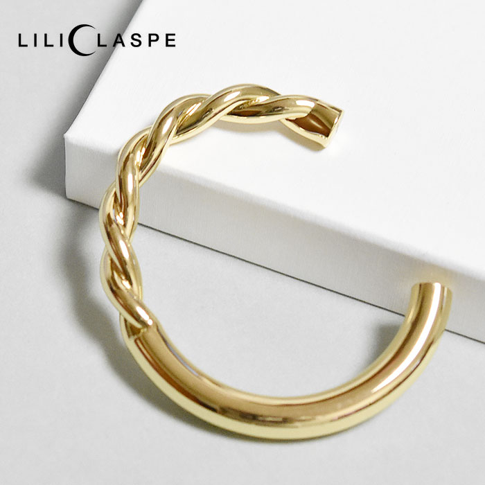 【待望の最新作】≪LILI CLASPE≫ リリクラスプ ねじれ ツイスト ボリューム バングル ゴールド 14金仕上げ 地金ジュエリー LILOU HOLLO...
