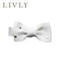 ≪LIVLY≫ リヴリーホワイト 水玉 ドット リボン ヘアアクセサリー ヘアクリップ ピン 白 Small Bow (Saturday White) 子供 ベビー キッズ 女の子 クリスマス ギフト ラッピング