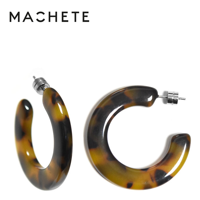 【STORY CLASSY 雑誌掲載】【再入荷】≪MACHETE≫ マシェット べっ甲 ブラウン ボリューム フープ ピアス Lサイズ (Classic Tortoise) レディース ギフト ラッピング