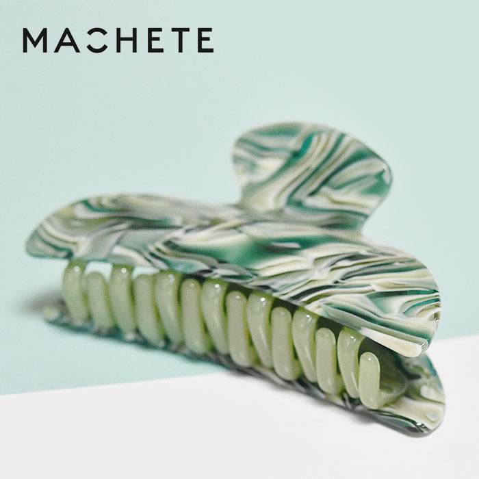 Rakuten - 【再入荷】≪MACHETE≫ マシェット グリーン 緑 マーブル 模様 ヘアクリップ バナナクリップ バンス クリップ 髪留め まとめ髪 ヘアアクセサリー Midi Heirloom Claw (Stromanthe) レディース ギフト