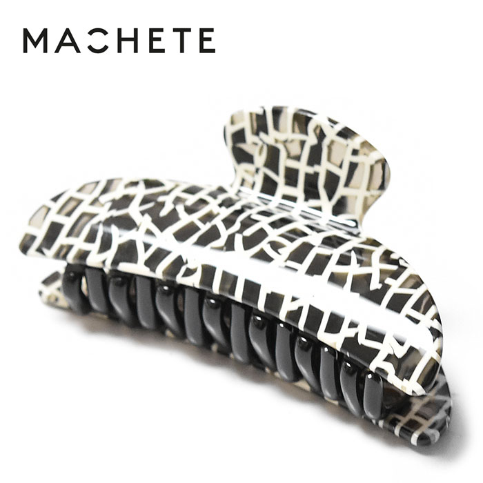 楽天ZUTTOHOLIC【再入荷】≪MACHETE≫ マシェット チェック柄 ブラック モザイク ヘアクリップ バナナクリップ バンス クリップ 髪留め まとめ髪 ヘアアクセサリー （Tokyo Checker） レディース ギフト ラッピング