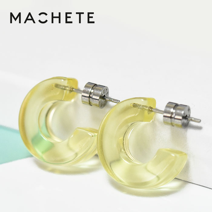 Rakuten - 【待望の最新作】≪MACHETE≫ マシェット クリア 黄色 レモン 透明 幅広 小さめ フープ ピアス Sサイズ Muse Earrings (Clear Lemon) レディース ギフト ラッピング