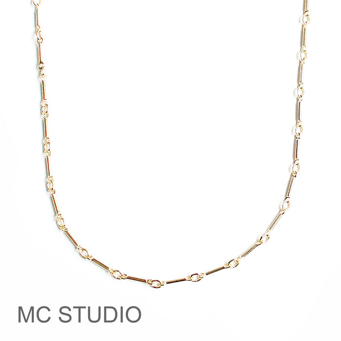 Rakuten - 【再入荷】≪MC STUDIO≫ エムシースタジオ 約41cm バー リンク デザイン チェーン ゴールド ネックレス Bar Link Chain Necklace (Gold) レディース ギフト ラッピング