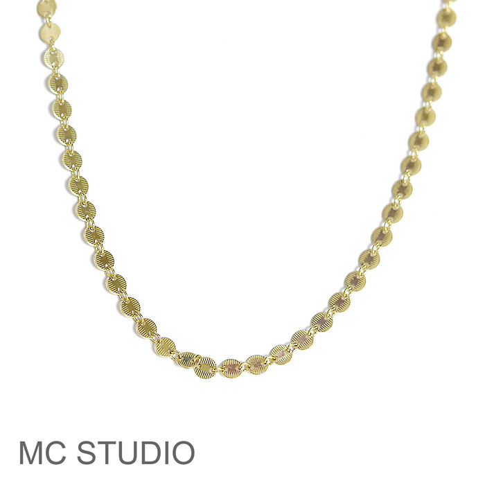 ≪MC STUDIO≫ エムシースタジオ 約41cm ディスク 丸型 チェーン ゴールド ネックレス Disk Chain Chorker (Gold) レディース