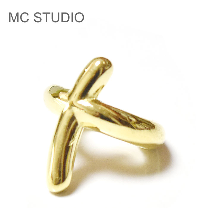【待望の最新作】≪MC STUDIO≫ エムシースタジオ イヤーカフ 十字架 クロス ボリューム ライン ゴールド EarCuff (Gold) レディース ギ...