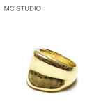 【待望の最新作】【GISELe Oggi 雑誌掲載】≪MC STUDIO≫ エムシースタジオ 幅広 ボリューム リング ゴールド RUGGED Ring (Gold) レディース ギフト ラッピング