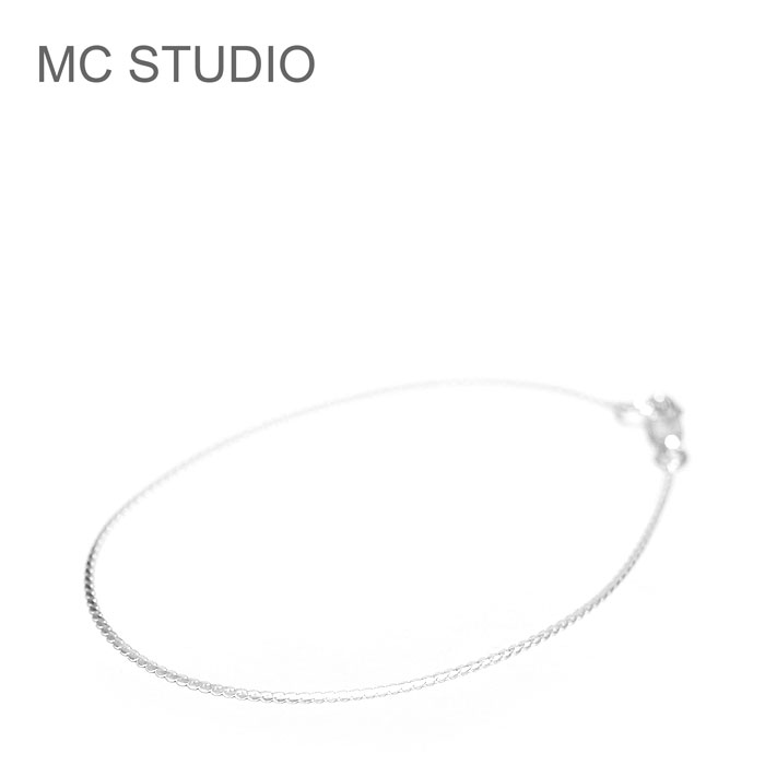 【待望の最新作】≪MC STUDIO≫ エムシースタジオ華奢 細め スネーク チェーン シルバー ブレスレット SV925 Snake Chain Bracel...