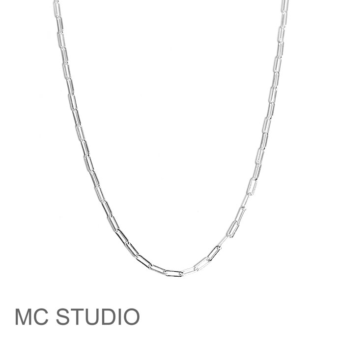 MC STUDIO GV[X^WI 38cm ` ɍ ؚ N^O `F[ Vo[ lbNX ȉ~ lp SV925 Tiny Rectangle Chain Necklace (Silver) fB[X Mtg bsO