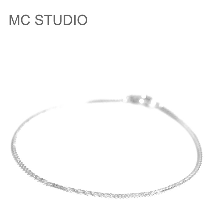 【待望の最新作】≪MC STUDIO≫ エムシースタジオ幅広 スネーク チェーン シルバー ブレスレット SV925 Thick Snake Chain Bracelet (Silver)レディース ギフト ラッピング