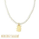 ≪MERCEDES SALAZAR≫ メルセデス サラザール 真珠 パール 甲虫 スカラベ ラッキーモチーフ ネックレス Escarabojo Pearl Necklace (Gold) レディース