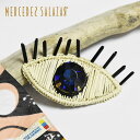 【待望の最新作】≪MERCEDES SALAZAR≫ メルセデス サラザール 天然素材 目 ブルー グラスストーン モチーフ ブローチ ピン Leafy Brooch レディース ギフト ラッピング