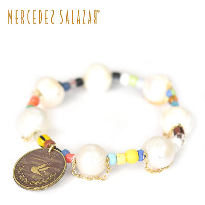 yҖ]̍ŐVzMERCEDES SALAZAR ZfX TU[ ^ p[ Jt r[Y `F[ uXbg Pearl Bracelet (Gold) fB[X Mtg bsO