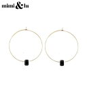 【3点以上で15%OFFクーポンあり】【Rakuten Fashion THE SALE 50%OFF】≪mimi&lu≫ ミミ アンド ルー ブラック スワロフスキー クリスタル フープ ピアス ゴールド Harlow Earrings (Jet Black) レディース ギフト ラッピング