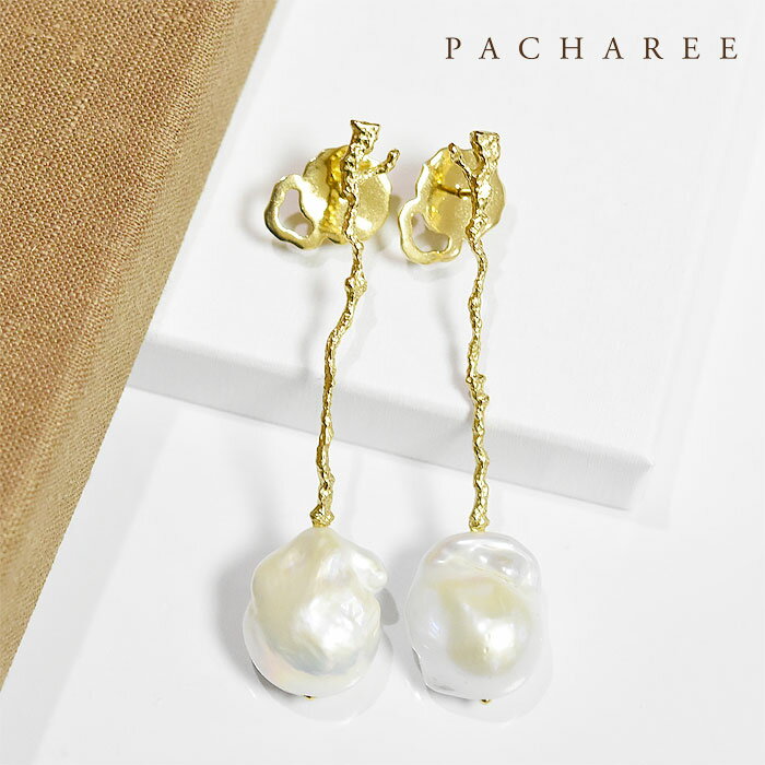 yҖ]̍ŐVzPACHAREE pV[ ^ obNp[ Ԃ 傫 {[ sAX 18dグ Maie Pearl Earrings (Gold) fB[X Mtg bsO