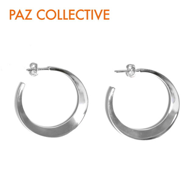 ≪PAZ COLLECTIVE≫ パズ コレクティブ シェイプ フープ ピアス シルバー Comma Hoops Shiny Earrings (Silver) レディース ギフト ラッピング