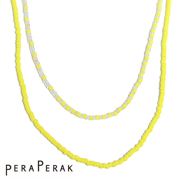 PERAPERAK yybN{w~A  CG[ p[ r[Y 3WAY lbNX uXbg O Bead Necklace (Yellow) fB[X