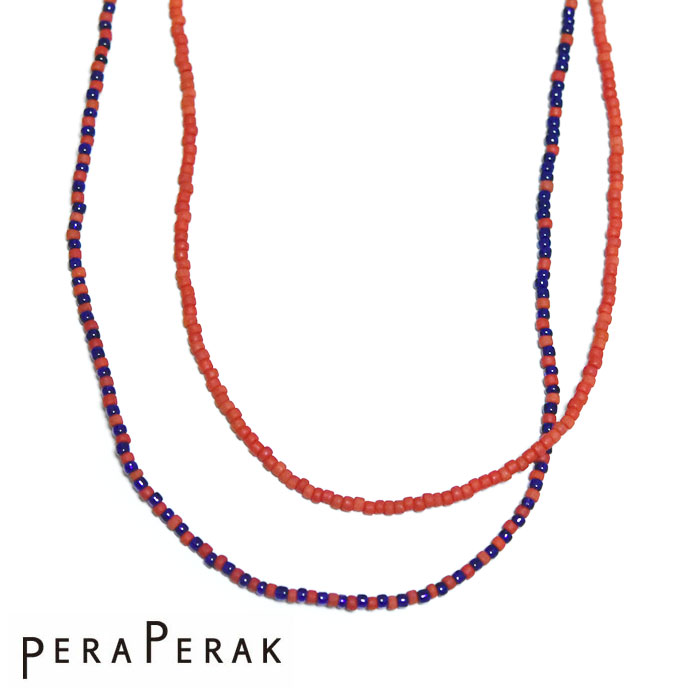 PERAPERAK yybN{w~A  bh lCr[ r[Y 3WAY lbNX uXbg O Bead Necklace (Red/Navy) fB[X