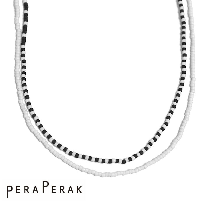 PERAPERAK yybN{w~A Cg O[ ubN }bg r[Y 3WAY lbNX uXbg O Bead Necklace (Grey/Black) fB[X