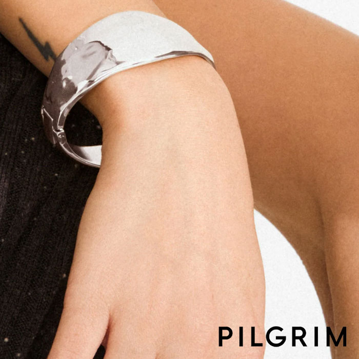 【待望の最新作】≪PILGRIM≫ ピルグリム 幅広 バングル シルバー Sparkle Bracelet (Silver) レディース ギフト ラッピング