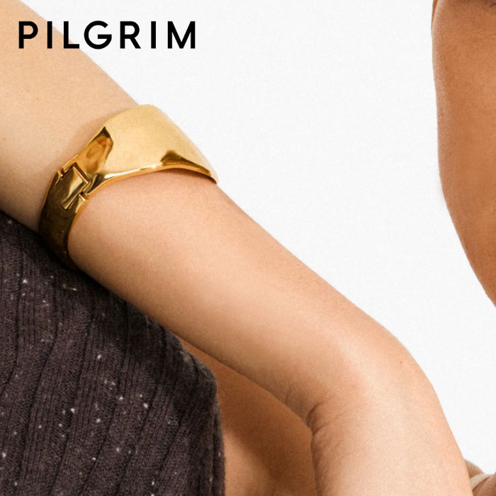 【待望の最新作】≪PILGRIM≫ ピルグリム 幅広 バングル ゴールド Sparkle Bracelet (Gold) レディース ギフト ラッピング