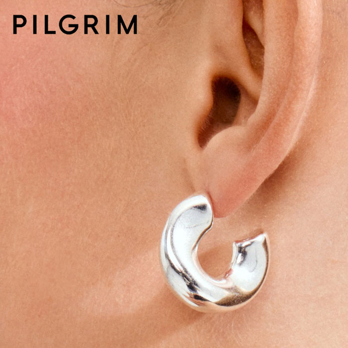 Rakuten - 【待望の最新作】≪PILGRIM≫ ピルグリム ぽってり ぷっくり ラージ ニュアンス フープ ピアス シルバー JENNINGS Earrings (Silver) レディース ギフト ラッピング