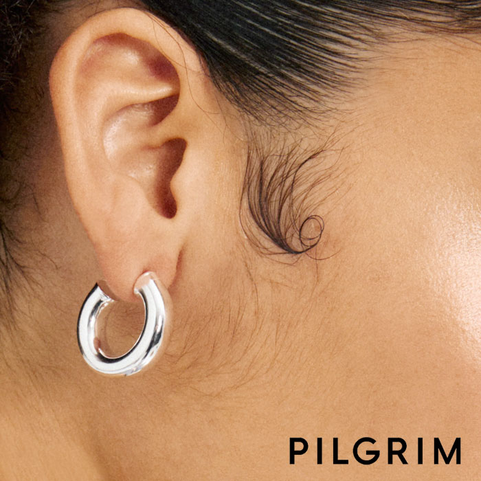 【待望の最新作】≪PILGRIM≫ ピルグリム ぷっくり ラージ フープ ピアス シルバー PHASE Earrings (Silver) レディース ギフト ラッピング