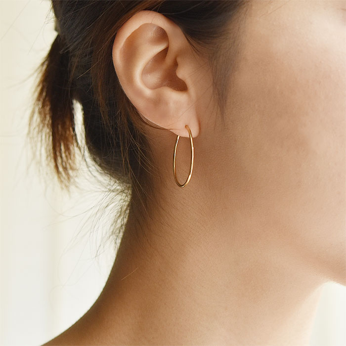 【再入荷】≪PILGRIM≫ ピルグリム 華奢 ミディアム フープ ピアス ゴールド SANNE medium Earrings (Gold) レディース ギフト ラッピング