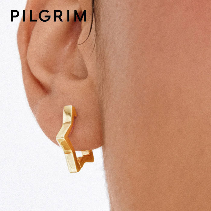蓝玉髓 - 【待望の最新作】≪PILGRIM≫ ピルグリム 星 スター フープ ピアス ゴールド SOLARI Earrings (Gold) レディース ギフト ラッピング