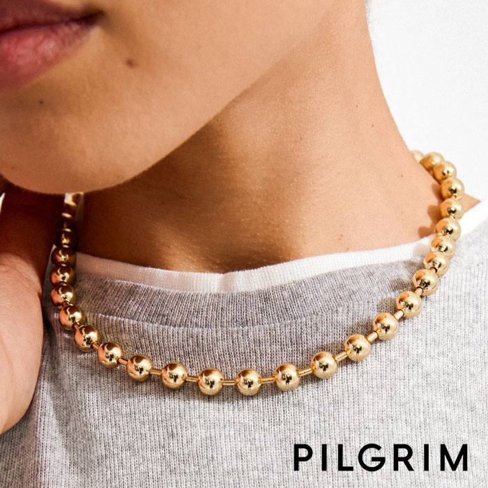 Rakuten - 【待望の最新作】≪PILGRIM≫ ピルグリム 8mm玉 ボールチェーン ネックレス ゴールド AIR Necklace (Gold) レディース ギフト ラッピング