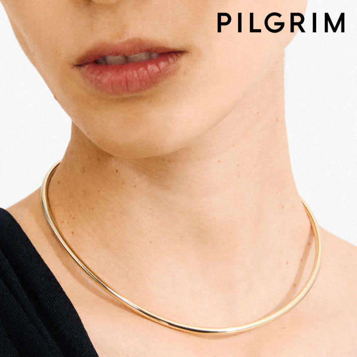【待望の最新作】≪PILGRIM≫ ピルグリム シンプル カーブ ライン ネックカフ チョーカー ゴールド Charm Choker (Gold) レディース ギフト ラッピング
