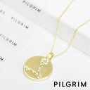 【待望の最新作】≪PILGRIM≫ ピルグリム うお座 星座 魚座 コインネックレス モチーフ CZ クリスタル ネックレス ゴールド PISCES Charm (Gold) レディース ギフト ラッピング