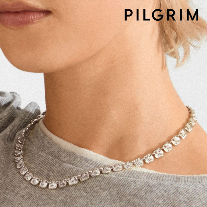 【待望の最新作】≪PILGRIM≫ ピルグリム スクエア プレート チェーン ネックレス シルバー SENSE Necklace (Silver) レディース ギフト ラッピング