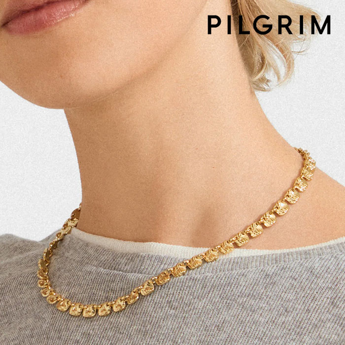 【待望の最新作】≪PILGRIM≫ ピルグリム スクエア プレート チェーン ネックレス ゴールド SENSE Necklace (Gold) レディース ギフト ラッピング