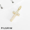【待望の最新作】≪PILGRIM≫ ピルグリム クロス 十字架 プレシオサ クリスタル モチーフ チャーム トップ ネックレス ゴールド CROSS Charm...