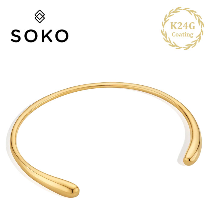 チョーカー 【待望の最新作】≪SOKO≫ ソコ ラウンド チョーカー ネックレス 24金 ゴールドコーティング Double Dash Choker (Gold) レディース ギフト ラッピング